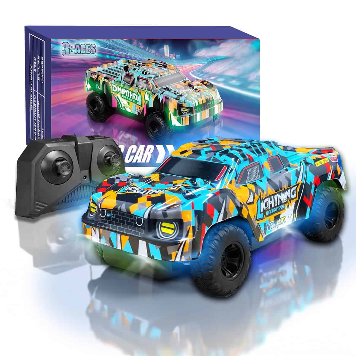 KINSAM Macchina Telecomandata per Bambini,1/24 Mini Macchina Radiocomandata con Batteria Ricaricabile,Luce,10 e 15km/h,2.4GHz Auto Telecomandata,Giocattoli Regalo Bambino Bambina 2 3 4 5 6 7 8 anni