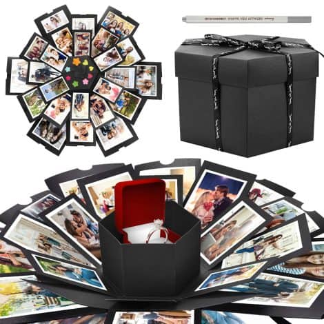 Scatola Esplosiva WisFox, Regalo per Compleanno, San Valentino, Anniversario, Matrimonio, Natale.