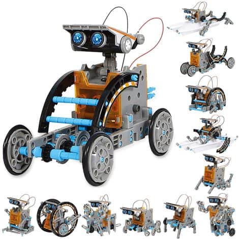 Robot solare VEPOWER 12 in 1, giocattoli educativi, kit di assemblaggio STEM, regalo per ragazzi dai 8 ai 13 anni (190 pezzi).