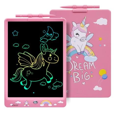 Tablet per bambini con schermo LCD a colori da 10 pollici, lavagna magnetica e giochi educativi. Adatto a bambini di 2-9 anni.