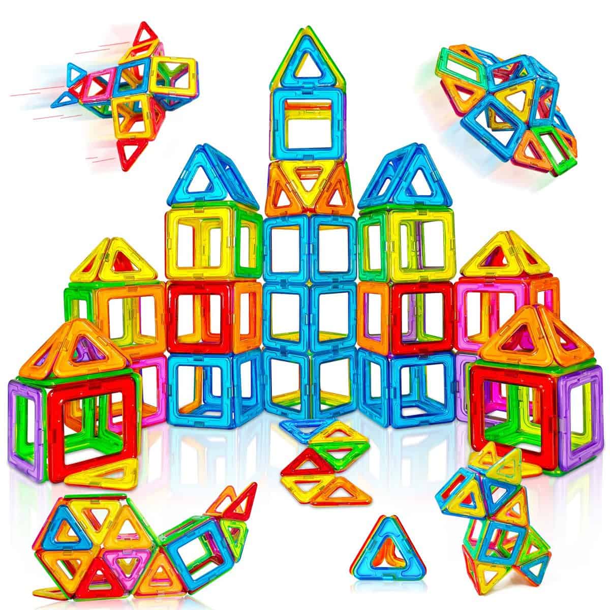 MXBLOCKY Costruzioni Magnetiche Giochi Bambini 3 4 Anni Costruzioni Giochi Regalo Bambini Bambina 5 6 7 8 Anni Educativi Blocchi Magneti Creatività Montessori Giocattoli per Compleanno Natale Epifania
