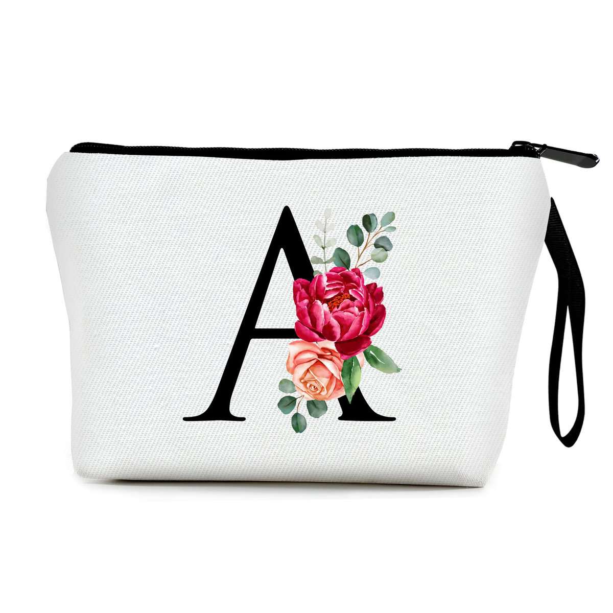 Borsa da trucco personalizzata regalo per donna A-Z borsa per trucco regali per compleanno, migliore amica, lei, donne, mamma, diserbo per sposa, damigella d'onore, cosmetici, porta trucchi, A