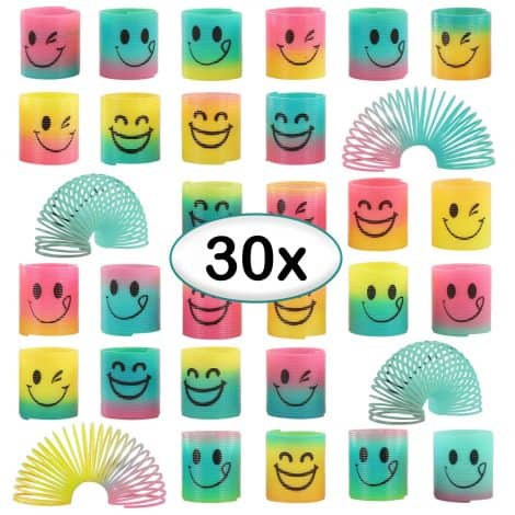 Set di molle colorate, 30 pezzi, perfetto come regalo per il compleanno dei bambini, sacchetto a sorpresa.