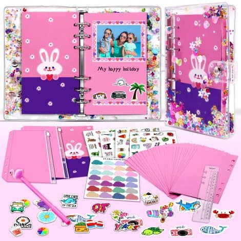 Kit per crea il tuo scrapbook, perfetto per ragazze dai 6 ai 13 anni, diario bullet di scrittura.