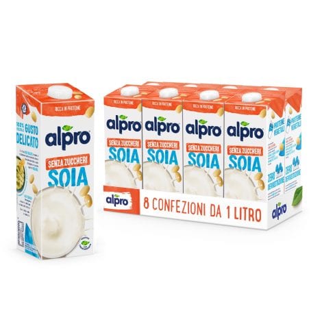 ALPRO SENZA ZUCCHERI, Bevanda di Soia, 8 x 1L, senza zuccheri aggiunti, ideale per te.