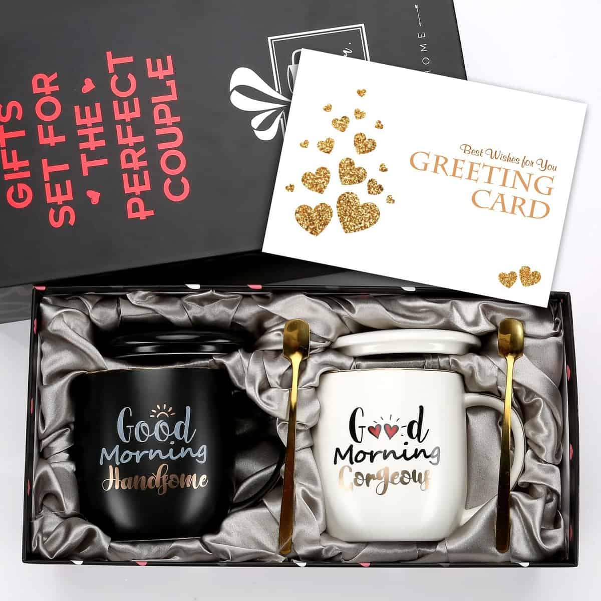 Set di tazze da caffè per coppie divertenti 14oz Regali di nozze per la sposa e lo sposo Regali di fidanzamento per lui marito e moglie regali di anniversario per coppia sposi Mr e Mrs tazze da caffè