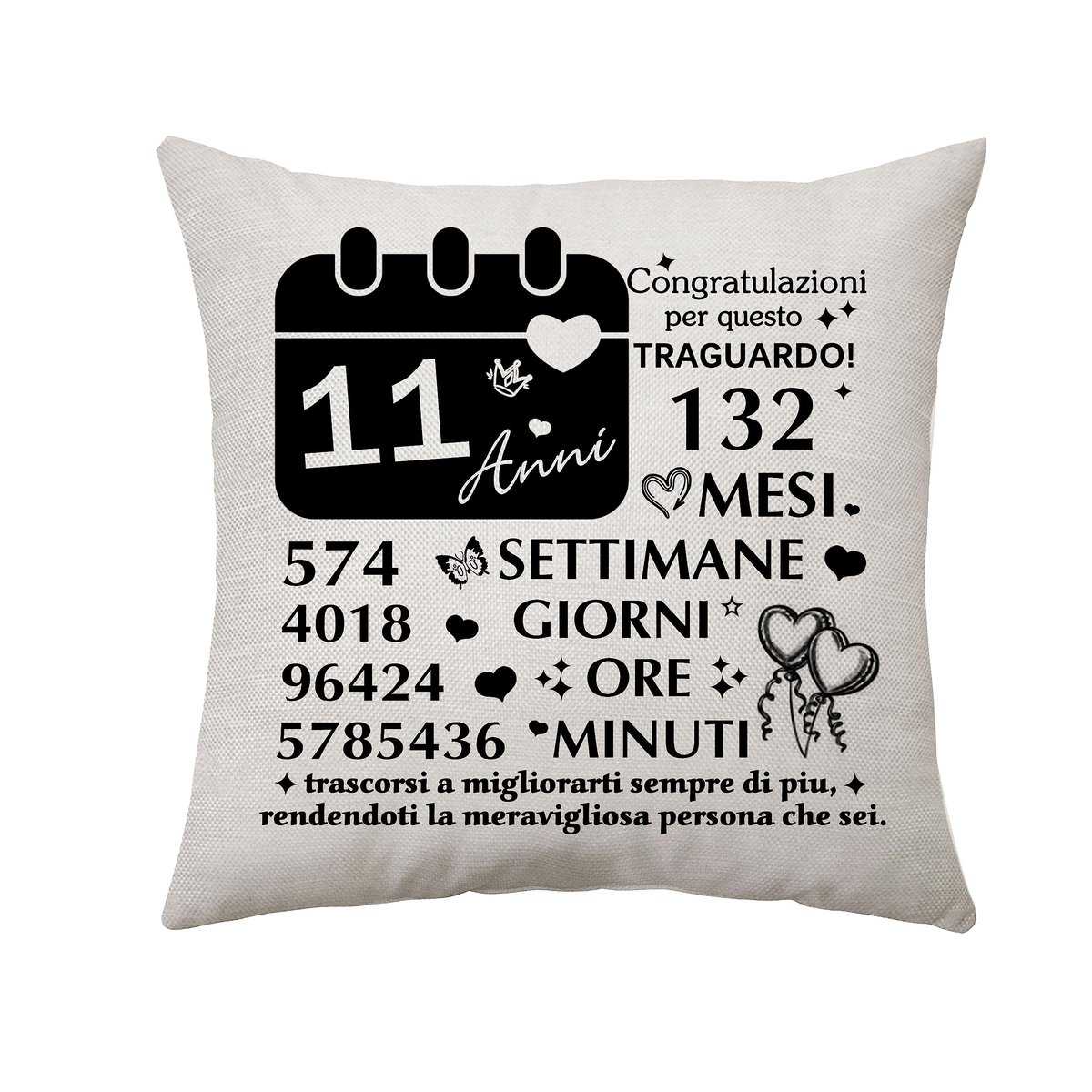 11 Anni Ragazze e Ragazzi Regali 11th Compleanno Copricuscini 18 x 18 Inch 11 ° Compleanno Decorazioni Regali per 11 ° Compleanno Figlia Nipote Nipotina Regali per Copricuscino 45 x 45 cm (11 Anni)
