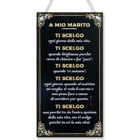 Cartello Adorabile “A mio Marito” per decorare la casa: cucina, camera da letto. Regalo speciale, 30×15 cm.