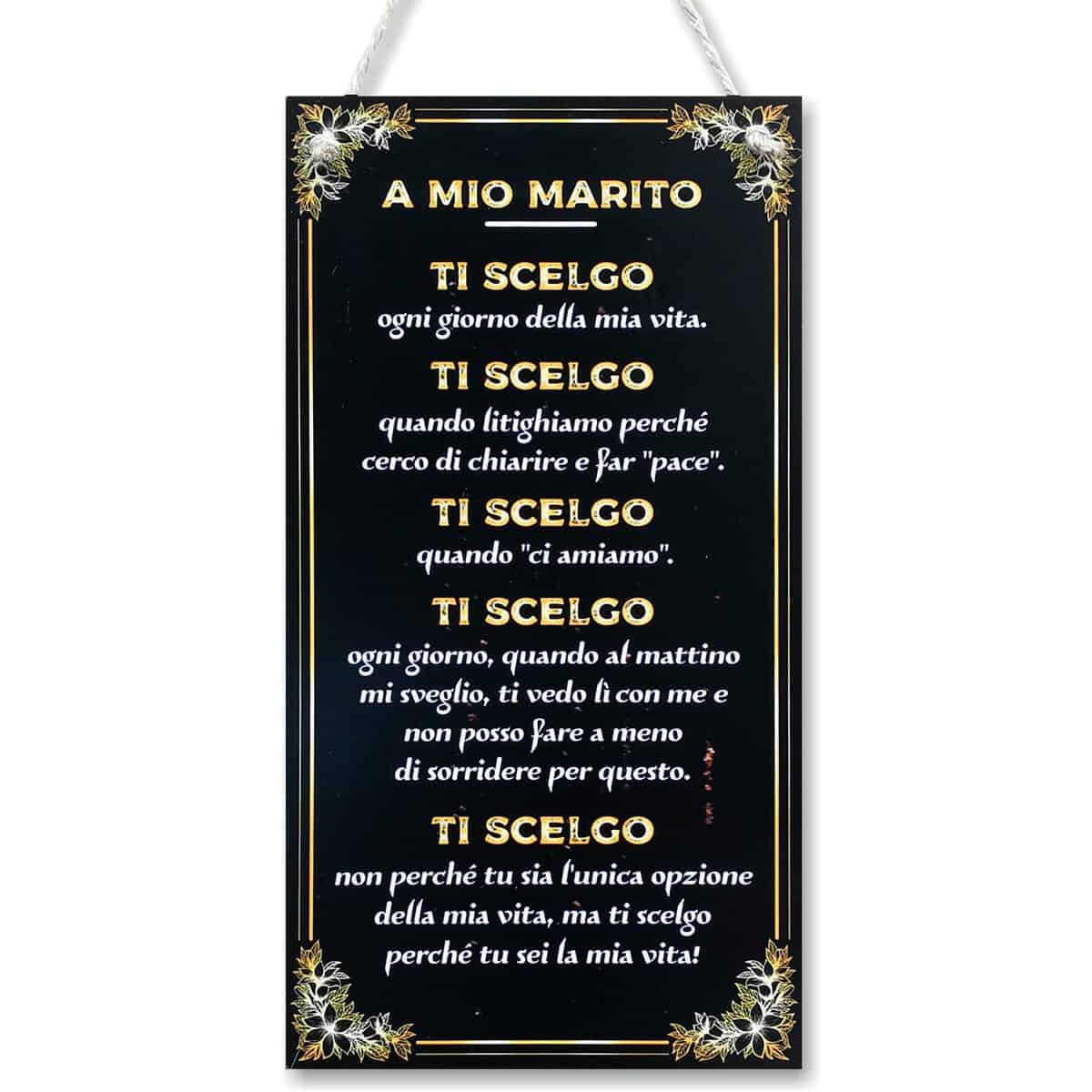 CARISPIBET A mio Marito | Cartello Decorativo per la casa cartelle di Cucina Decorazione della Camera da Letto Regalo per Lui cartelle Adorabili 30 x 15 cm