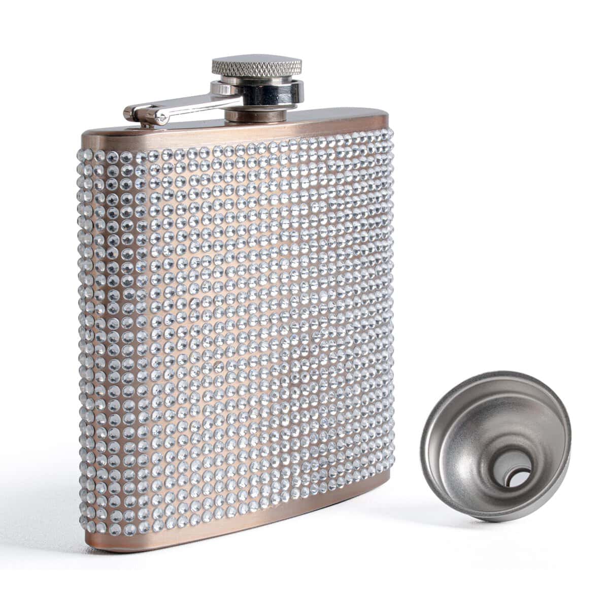 SPDYCESS Donna Fiaschetta con Diamante in Acciaio Inox 6oz Portatile Fiaschetta per Liquori con Imbuto Fiaschetta Tascabile per Regalo Festa Bar Campeggio