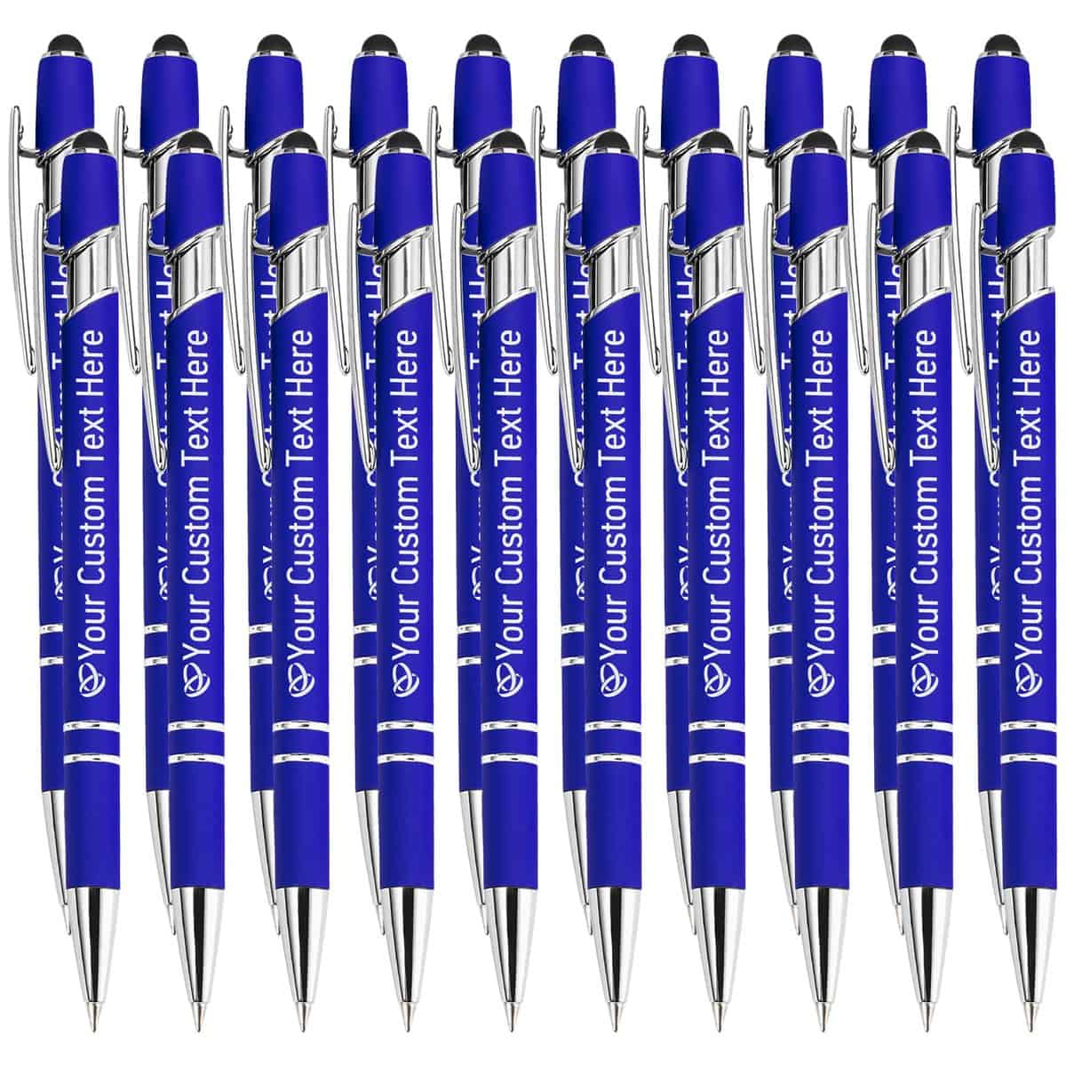 STREADVE Penne personalizzate con nome inciso logo penna testo, confezione da 20 penne personalizzate lisce personalizzate, regalo per uomini, donne, matrimoni, ufficio, promozione aziendale, blu