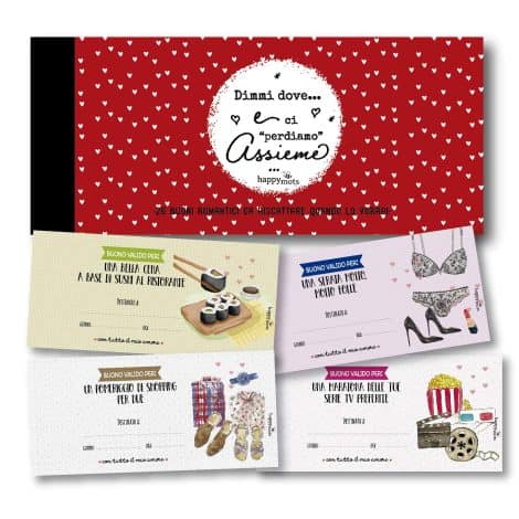 Libretto Assegni Romantici “Ti amo” | Regali originali per San Valentino | 15 proposte + 5 buoni personalizzabili | Regalo per partner.