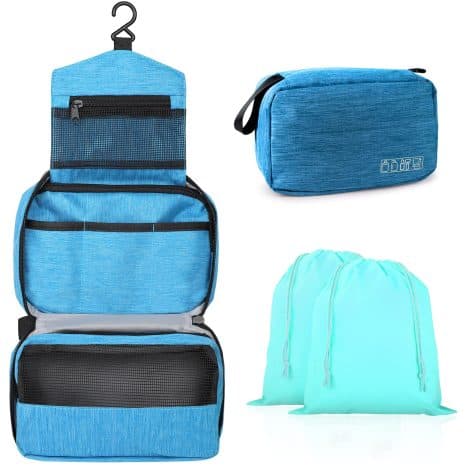 Borsa da viaggio impermeabile Sciphylia per uomo e donna, organizzatore per trucchi e accessori da bagno. Blu cielo, multifunzionale.