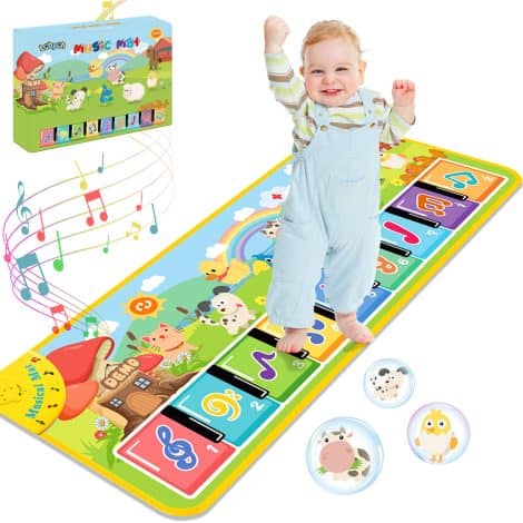 Lobyoh – L’Asilo Musicale: 8 Animali, Tappeto Natalizio per festa compleanno, Danza e Pianoforte, Giochi Musicali Bambini.