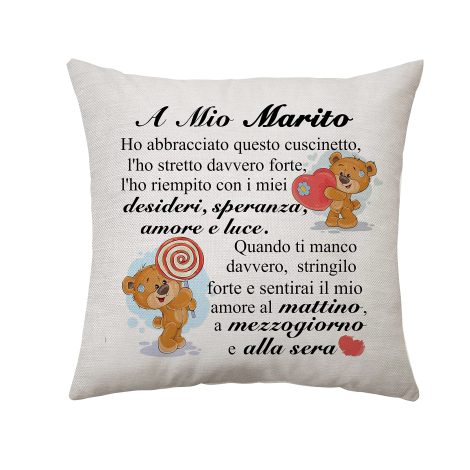 Aconesong Copricuscino Regalo Marito Compleanno Moglie Natale 18×18 pollice (Marito)