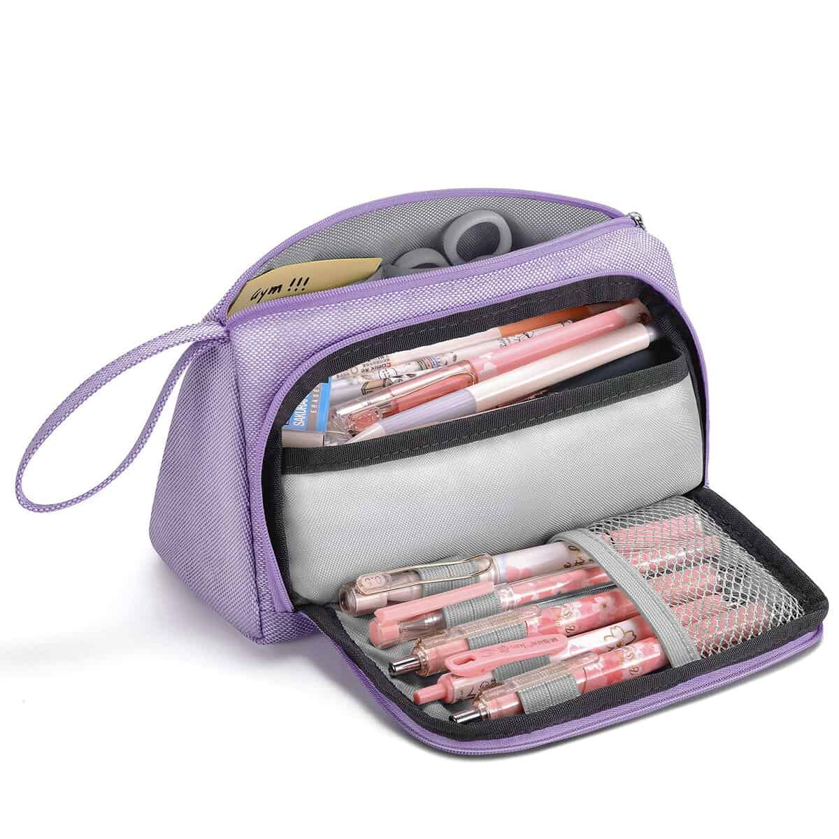 Mokani Astuccio Grande, Astuccio Scuola Grande Capacità, Organizzatore Scuola Media Università Ufficio per Studenti Ragazze Ragazzi Donne, Viola