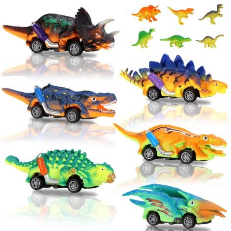 Set di 12 giocattoli con 6 dinosauri grandi e 6 dinosauri mini, regalo perfetto per bambini.