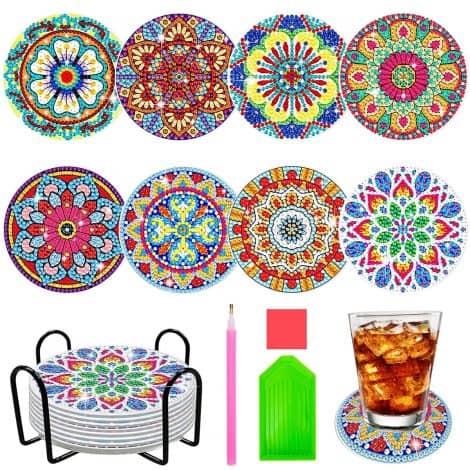 Kit per creare diamanti, sottobicchieri mandala per regali di compleanno ragazza dai 8 ai 12 anni, fai da te.