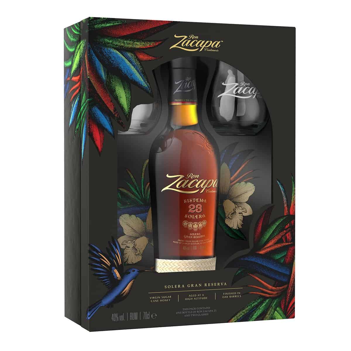 Zacapa Centenario 23 Rum Solera - 700 ml, Confezione regalo con 2 bicchieri