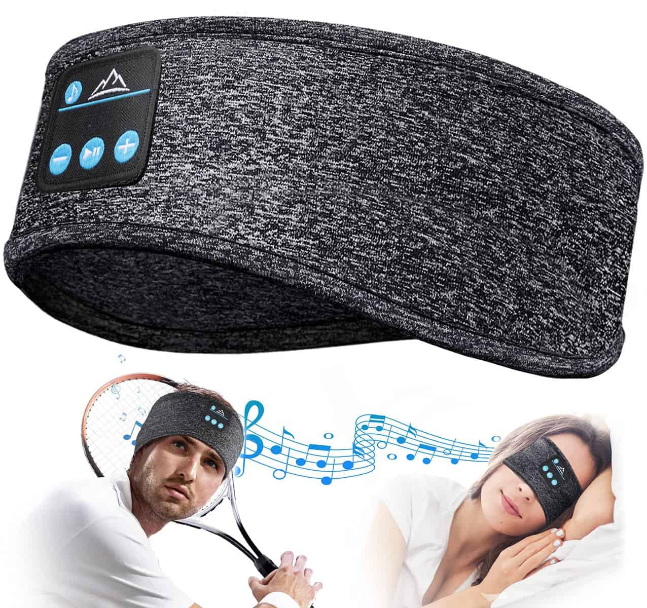 Cuffie per Dormire Regalo Uomo Donna - Idee Regalo Donna & Uomo Mascherina per Dormire Altoparlanti Stereo HD Integrati, Ultra Morbido Mascherina Occhi per Dormire con Cuffie, Regali Natale Originali