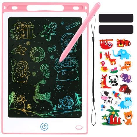 Lavagnetta Elettronica LCD 12” Rosa, con Penna, Portatile e Cancellabile, per disegnare facilmente.