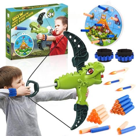 Gioco Freccette per Bambini 3-12 Anni, Regalo Ragazzo 3-12 Anni, Divertimento all’aperto con Freccette e Dinosauri.
