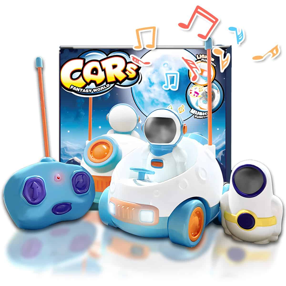 OYAKG Macchina Telecomandata per Bambini,Giochi Bambini 2 3 4 5 Anni,Spazio Macchina Radiocomandata con 2 Astronauta Giocattoli,Luci e Musica,Regalo Bambino Bambina Bimba 2 3 4 5 Anni,Giocattoli Bimbo