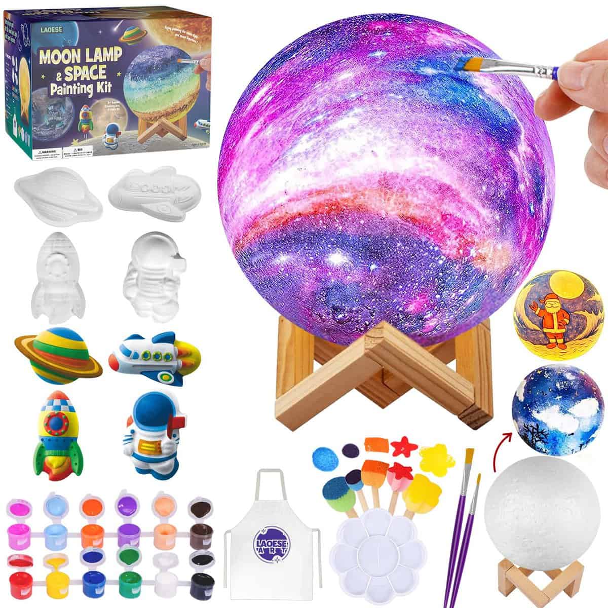 Kit Lampada Luna 3D Set Pittura Giocattolo Bambini, Disegno con Figurine SpazialiKitm, Creativi Gadget Compleanno bambini, Giochi Regalo Bambina Natale 3 4 5 6 7 8 9 10 11 12+ Anni