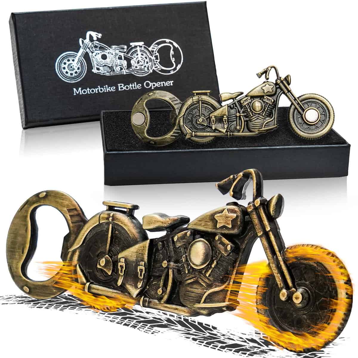 ZONSUSE Apribottiglie Moto Magnetico, Apribottiglie da Birra Moto Retrò, Apribottiglie Unico per Bar Party, Birra Regali per Uomini, Compleanno, Natale e Idee per la Festa del Papà Regali (A1)