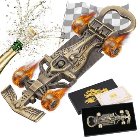 Apribottiglie auto da corsa, regalo unico per uomini, perfetto per compleanni e festa del papà. Novità per lui, marito, fidanzato.