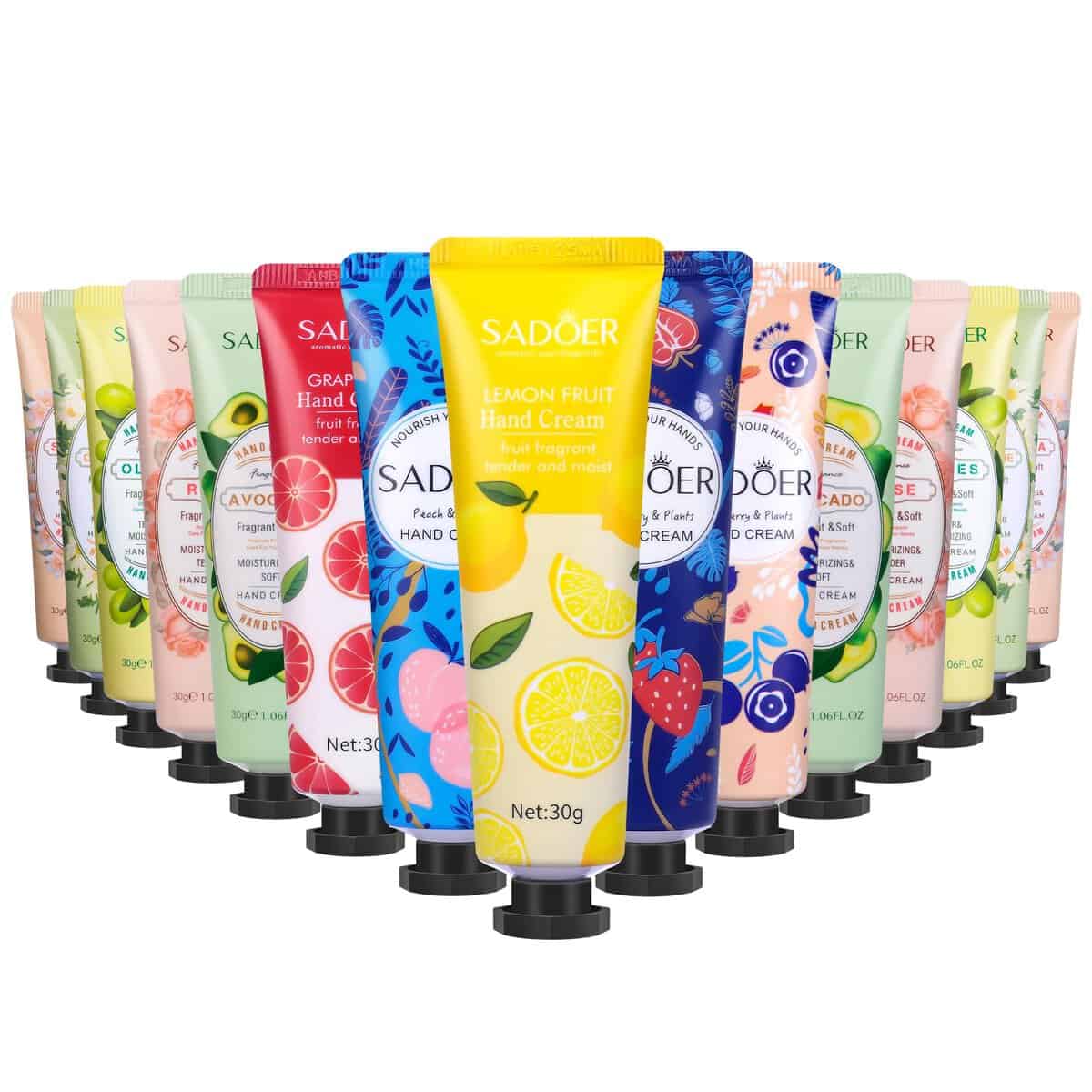 WEENSCHENK Set di 15 creme per le mani, mini cura delle mani, per mani molto secche, per mani screpolate, da viaggio, crema idratante, set regalo per donne, uomini, Natale, compleanno