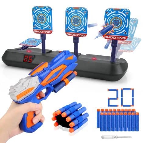 Bersaglio Elettrico Nerf con Pistola e Proiettili, Gioco di Tiro per Bambini da 3 a 10 anni, Regalo di Compleanno o Natale per Ragazzi.