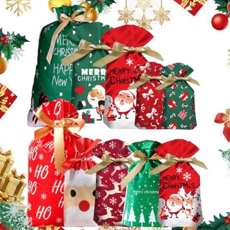 Confezione Regalo Natalizia di SUGSHYN con 50 pezzi di Sacchetti, perfetti per dolcetti, per bambini.