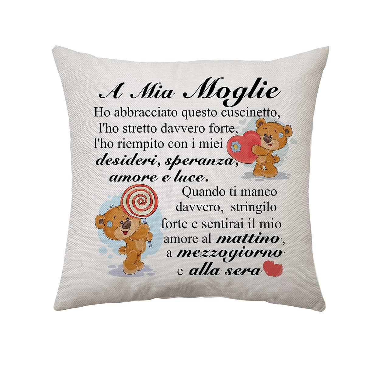 Aconesong San Valentino per Lei, Regalo Moglie, Regali Copricuscino per Moglie, Regalo Moglie Compleanno,Moglie Regali San Valentino, Regali Nozze Regali Anniversario per Donne/Moglie (Moglie)