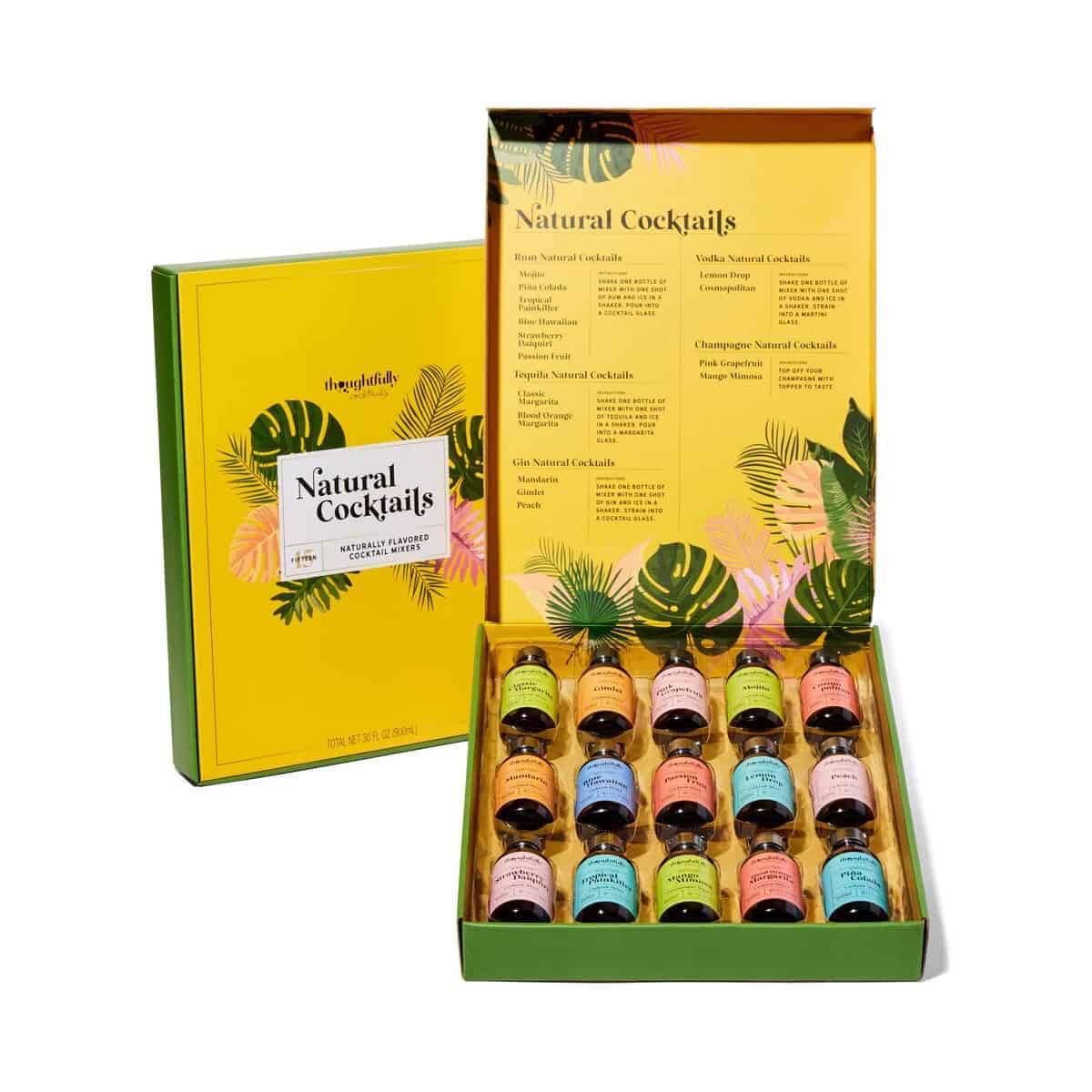 Modern Gourmet Foods, Miscele Natuarli per Cocktail, Confezione Regalo, Set da 15 - 60 ml ciascuna. Aromi: Cranberry Cosmo, Pink Grapefruit Bellini, Mango Mimosa e tanto altro (Alcool non incluso)