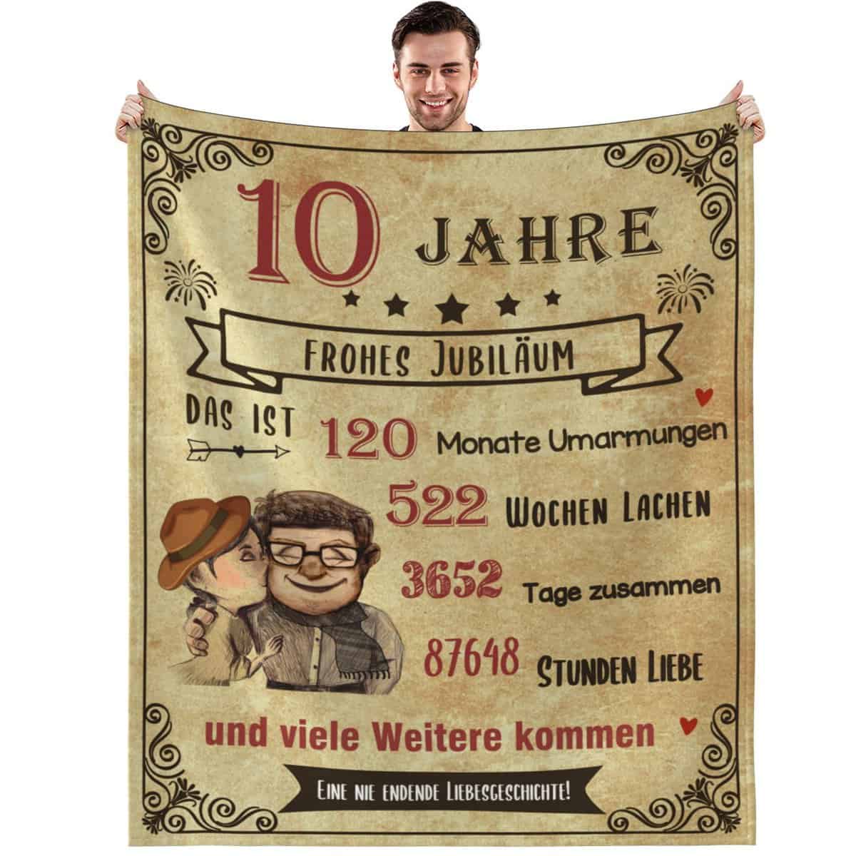 MAST DOO Regalo per anniversario di matrimonio, coperta per 10 anni, anniversario di matrimonio, anniversario, San Valentino, compleanno, amore, regali per coppie, donne, uomini, coperta in pile super