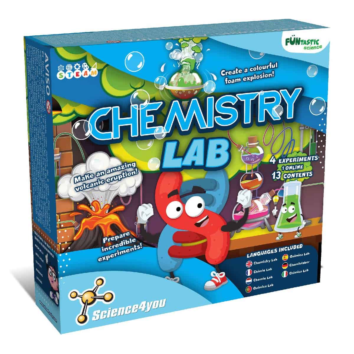 Science4you Kit Piccolo Chimico - Laboratorio di Chimica con Esperimenti Scientifici per Bambini 7 8 9 10+ Anni - Giochi Educativi e Scientifici per Bambino e bambina
