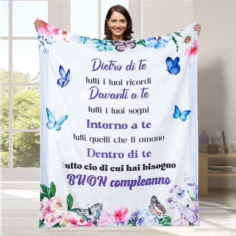 Coperta di flanella Adolgutty, regalo perfetto per compleanni delle donne, ideale per amiche, sorelle, figlie, mogli, mamme e nonne. Misura 130 x 150 cm.