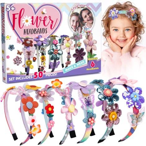 Set regalo per capelli con fiori fai da te: un divertente kit creativo per ragazze di 6-8 anni.