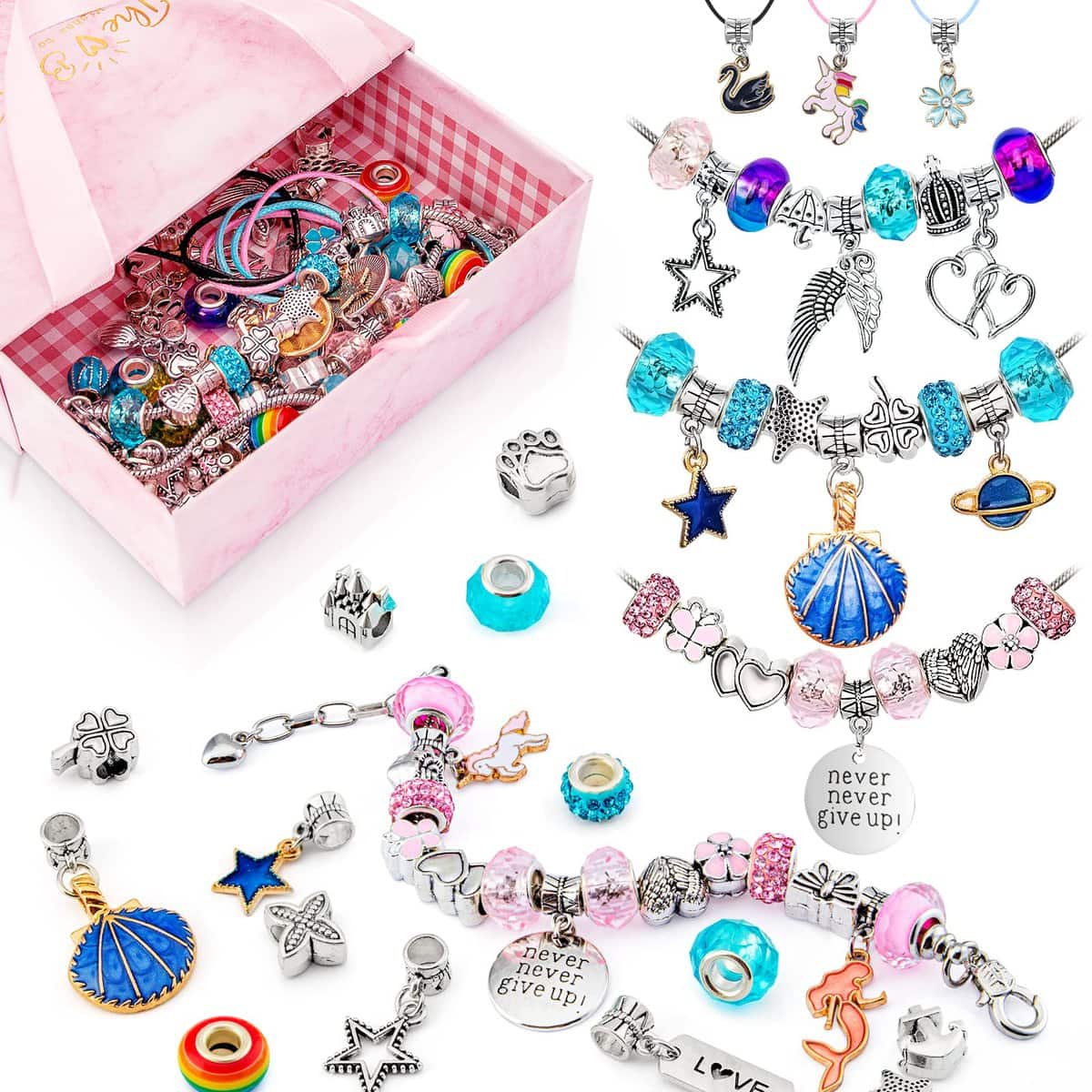 MOJINO Regalo Bambina 7 8 9 10 11 12 13 14 Anni, Idee Regalo Ragazza Giochi Regali, Kit Braccialetti Fai Da Te Bambina Regali Natale Giorno Dei Bambini Regalo Di Compleanno