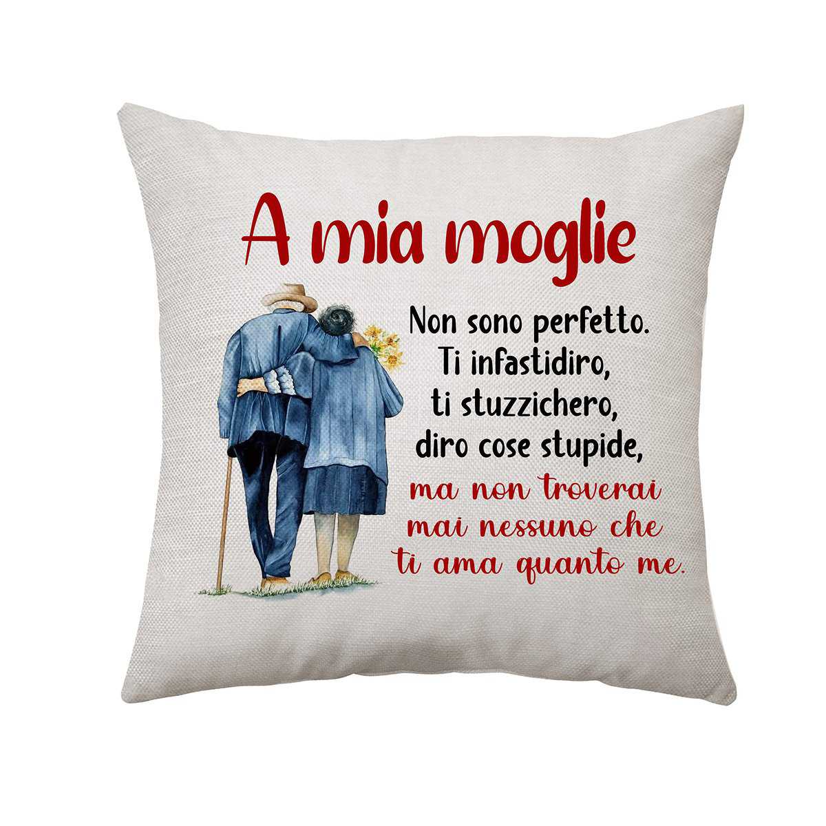 Federe per cuscino Idee regalo divertenti per la moglie dal marito. Anniversario, nozze Dedica di compleanno