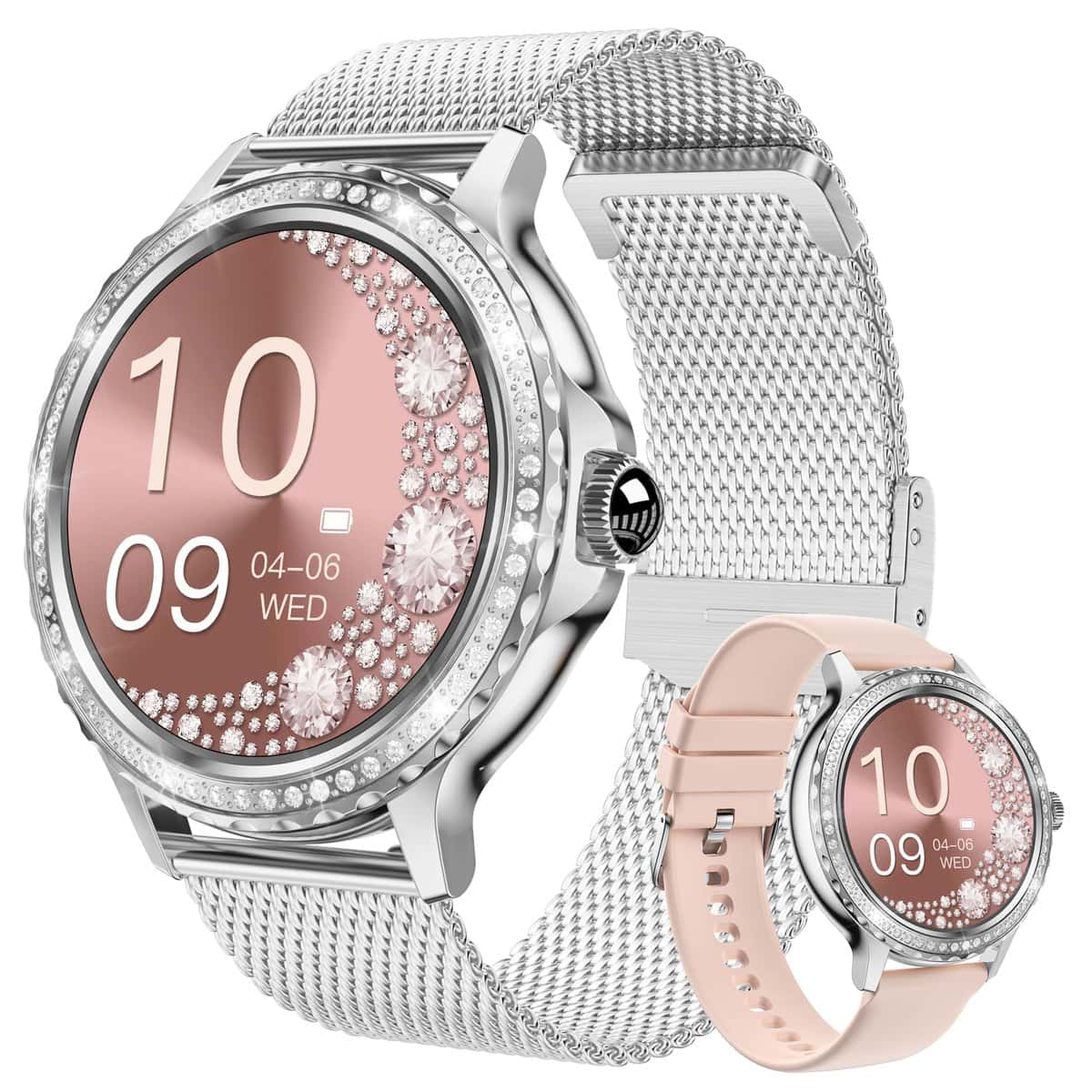BOCLOUD Smart Watch per donne e uomini, Orologio Smartwatch con ossigeno nel sangue/frequenza cardiaca/monitoraggio del sonno/visualizzazione messaggio/effettuare chiamate, Fitness Tracker (Argento)