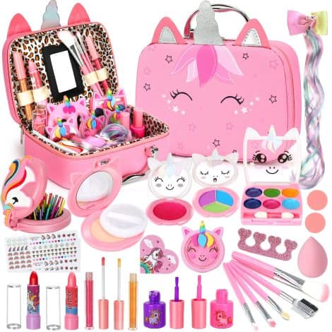 Set di trucchi per bambini, adatto a ragazze dai 3 ai 12 anni. Perfetto come regalo.