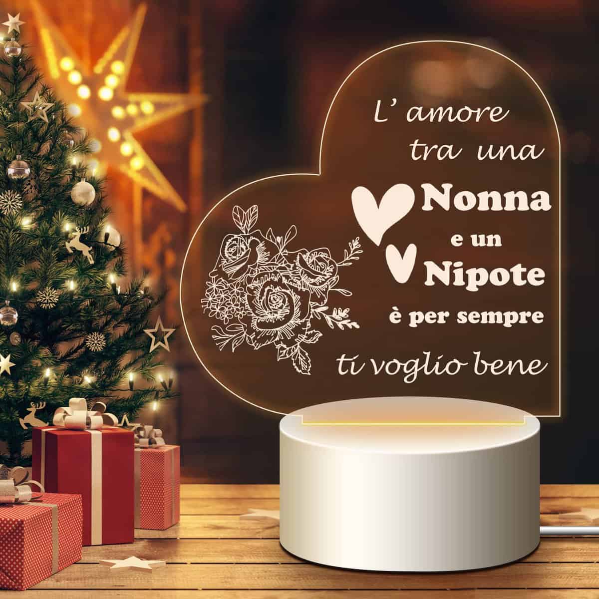 HooJtny Regalo Nonna Compleanno, Regali per Nonna, Luce notturna a LED con Frasi, Regali Donne, Ringraziamento, Natale Regalo per Nonna