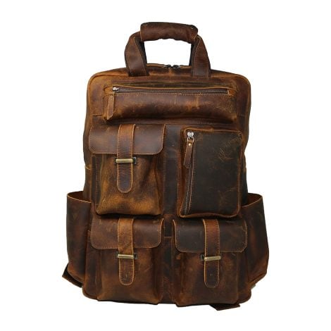 Zaino in vera pelle da 55 cm: perfetto per viaggiare, studiare e regalare eleganza e stile.