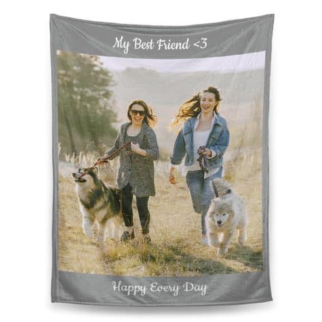 Coperta personalizzata con foto e testo, plaid personalizzato, regalo unico per occasioni speciali.