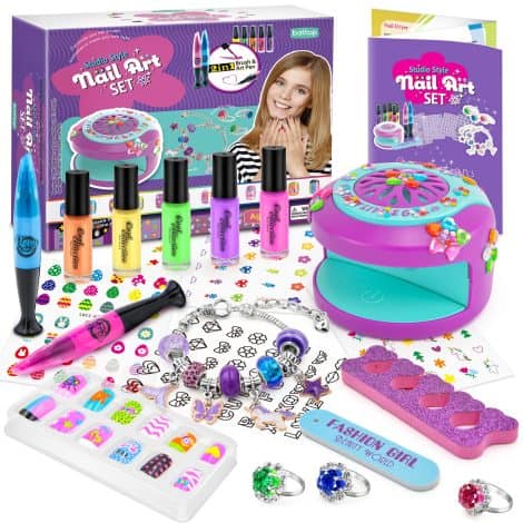 Set di giochi per unghie LemonDream per bambine da 6 a 12 anni, kit trucchi e smalti per regalo.