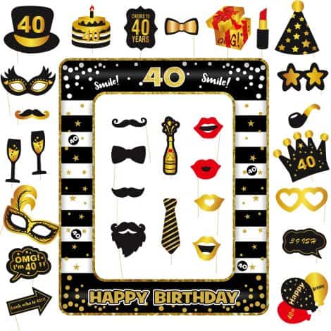 32 pezzi di accessorio per foto booth per festeggiare il 40° compleanno, kit di prop VEGCOO.