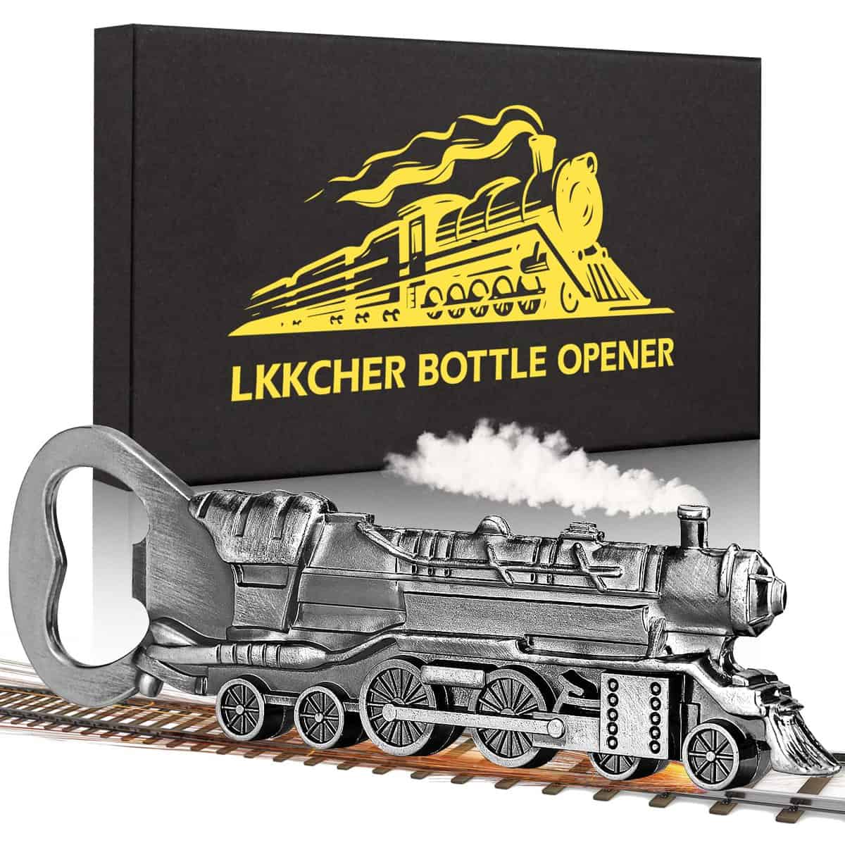 LKKCHER Apribottiglie di Birra per Locomotiva a Vapore Treno, Regali da Fare al Papà, Idee Regalo Uomo Compleanno, Regalo Festa del Papà, Regalo Originale Uomo Regali per Papà Lui Regalo San Valentino