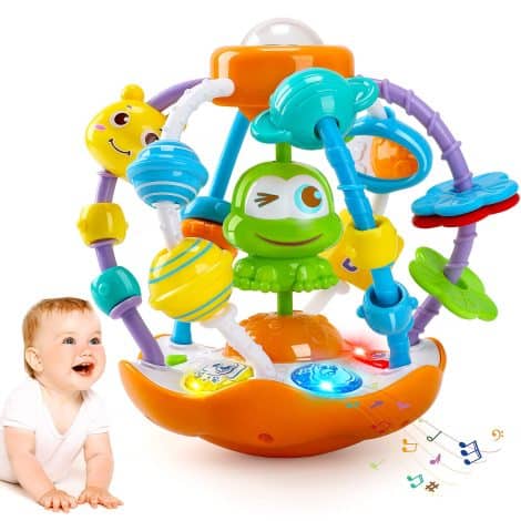 Regalo di Natale per neonato: Sonaglio per bambini, giochi sensoriali e Montessori, adatto da 0 a 9 mesi.